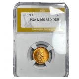 1909 Wheat Cent PGA MS65 Red DDO