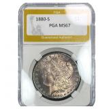 1880-S Morgan Silver Dollar PGA MS67