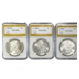 [3] 1878-1890 Morgan Silver Dollar PGA MS62/MS65