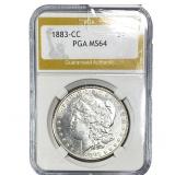 1883-CC Morgan Silver Dollar PGA MS64