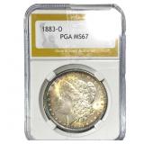 1883-O Morgan Silver Dollar PGA MS67
