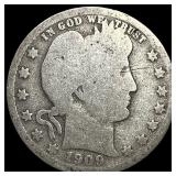 1909-O Silver Barber Quarter LIGHTLY  CIRCULATED