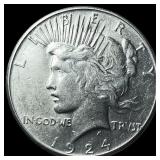 1924-S Silver Peace Dollar CHOICE AU