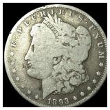 1893-CC Silver Morgan Dollar LIGHTLY  CIRCULATED