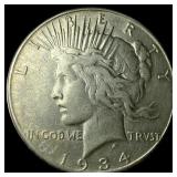 1934-S Silver Peace Dollar CLOSELY  UNCIRCULATED