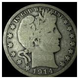 1914 Silver Barber Half Dollar NICELY  CIRCULATED