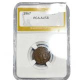 1867 Indian Head Cent PGA AU58