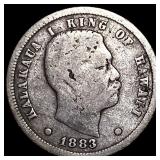 1883 Silver Dime Hawaii Kalakaua I ABOUT UNCIRCULA