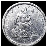 1858 Silver Seated Liberty Quarter CLOSELY UNCIRCU