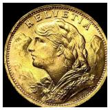 1935 Switzerland Gold 20 Francs