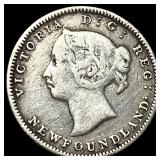 1888 Newfoundland Silver 5 Cents ABOUT UNCIRCULATE