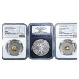 2011&ND U.S. Silver Eagle & Gold Coin Lot NGC MS70
