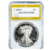 1990-S Silver Eagle PGA PR70 DCAM