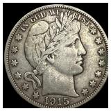 1915-S Silver Barber Half Dollar LIGHTLY  CIRCULA