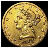 1905-S $5 Gold Half Eagle