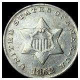 1852 Silver Three-Cent Piece CLOSELY  UNCIRCULATE