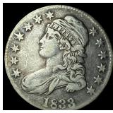 1833 Capped Bust Half Dollar NEARLY  UNCIRCULATED
