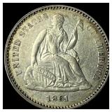 1861 Silver Half Dime CLOSELY UNCIRCULATED