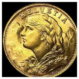 1947B Switzerland Gols 20 Francs