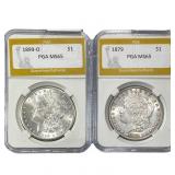 [2] 1879-1899 Morgan Silver Dollar PGA MS65