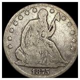 1875 Seated Liberty Half Dollar LIGHTLY  CIRCULAT