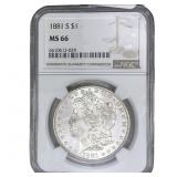 1881-S Morgan Silver Dollar NGC MS66