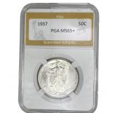 1937 Walking Liberty Half Dollar PGA MS65+