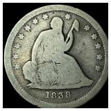 1838 Silver Seated Liberty Quarter NICELY  CIRCUL