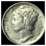 1918-D Silver Mercury Dime CLOSELY  UNCIRCULATED
