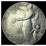 1915-S Silver Panama-Pacific Half Dollar  NEARLY