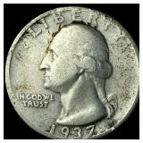 1937 Silver Washington Quarter CLOSELY  UNCIRCULA