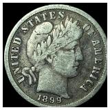 1899-S Silver Barber Dime LIGHTLY CIRCULATED