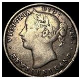 1873 Newfoundland Silver 20 Cents ABOUT UNCIRCULAT