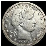 1908 Barber Quarter NEARLY UNCIRCULATED