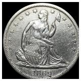 1869-S Silver Half Dollar CLOSELY UNCIRCULATED