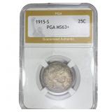 1915-S Barber Quarter PGA MS63+