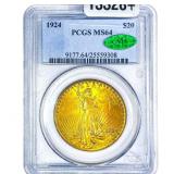 1924 CAC $20 Gold Double Eagle PCGS MS64