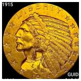 1915 $5 Gold Half Eagle CHOICE BU