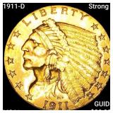 1911-D Strong D $2.50 Gold Quarter Eagle UNCIRCULA