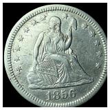 1856 Seated Liberty Silver Quarter CHOICE AU