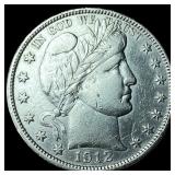 1912-S Silver Barber Half Dollar CLOSELY  UNCIRCU