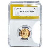 1910 Wheat Cent PGA MS65 Red