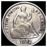 1872 Silver Half Dime NEARLY UNCIRCULATED