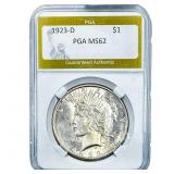 1923-D Silver Peace Dollar PGA MS62