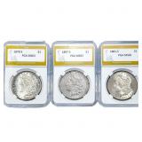 [3] 1878-1897 Morgan Silver Dollar PGA MS63/MS65