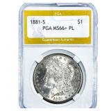 1881-S Morgan Silver Dollar PGA MS66+