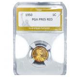 1950 Wheat Cent PGA PR65 Red