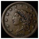 1838 Coronet Head Large Cent ABOUT  UNCIRCULATED