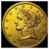 1843 $5 Gold Half Eagle