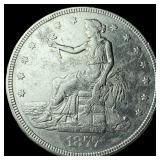 1877 Silver Trade Dollar CHOICE AU